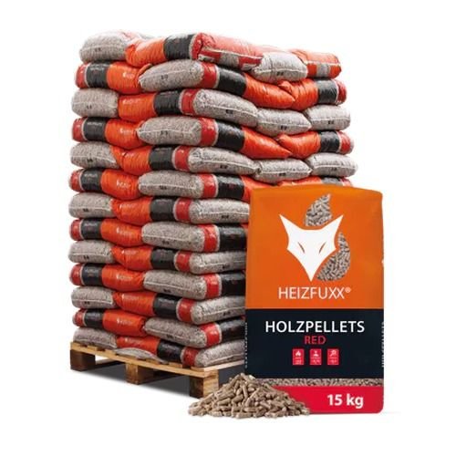 Heizfuxx Holzpellets Red - 15kg x 65 Sack, 975kg Palette